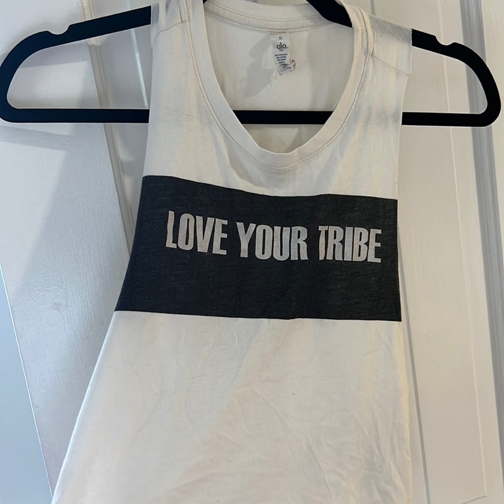 alo yoga “love your tribe” cropped tank